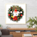 Full Round Drill Diamond Painting Kit Festive Wreath Rhinestone Drawing Decor