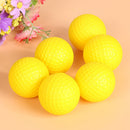 Yellow Color 6Pcs Golf PU Ball Indoor Beginner Training Softball Golf Training Aid