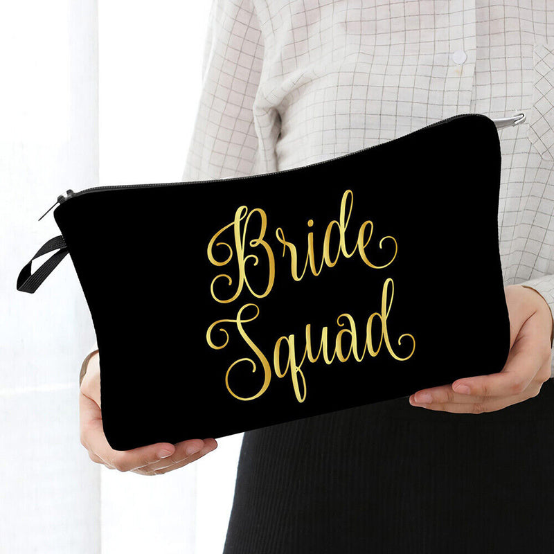 Women Gift Portable Bridal Shower Team Bride Cosmetic Bag Bridal Makeup Bags