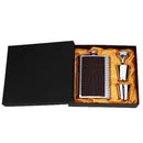 8oz Leather Stainless Steel Hip Flask Set Whiskey Flagon with Funnel Cups