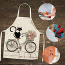 Bike Cat Kitchen Linen Apron Sleeveless Waterproof Home Bibs Cooking Accessories