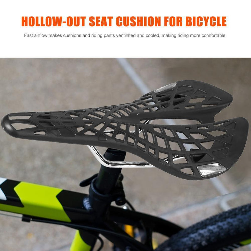 Plastic Bike Hollow Saddle Seat Cushion for Outdoor MTB Cycling (Black) Newly
