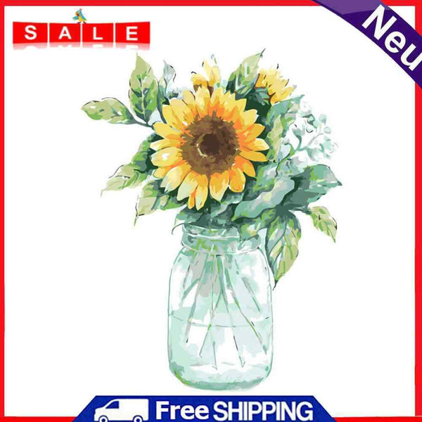 DIY Oil Painting Sunflower Picture Canvas Posters Home Wall Art for Living Room
