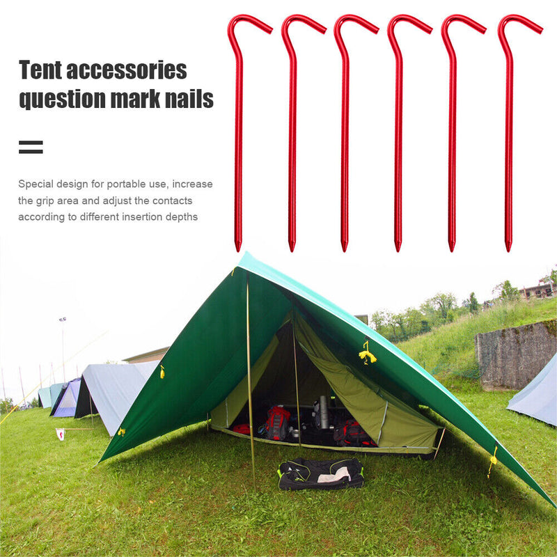 6pcs Outdoor Camping Tent Stakes Aluminium Pegs Ground Fixing Nail Accessories
