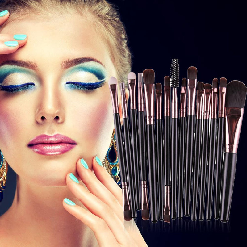 15Pcs Makup Brushes Tool Set Eyeshadow Eye Brush Kitsï¼Black Coffeeï¼ Newly