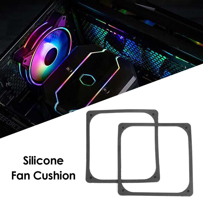 2pcs 120x120mm Anti Vibration Silicone Rubber Fan Gasket for PC Case Fan Newly