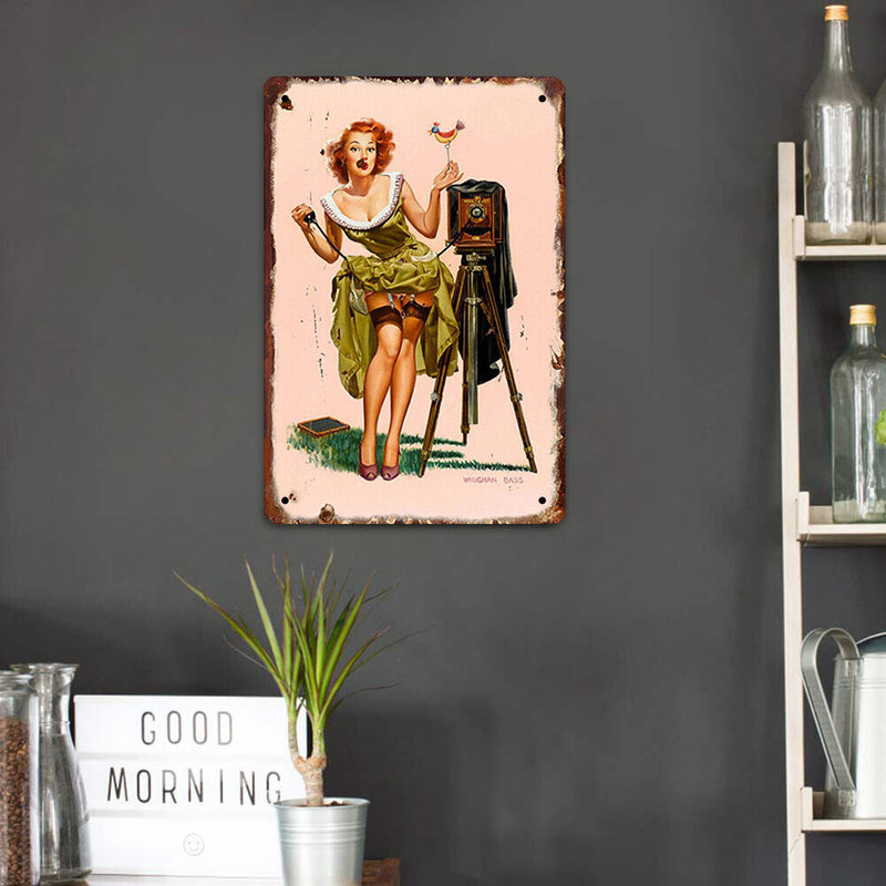 Metal Tin Sign Plaque Sexy Girl Home Decor Living Room Wall Iron Art Poster