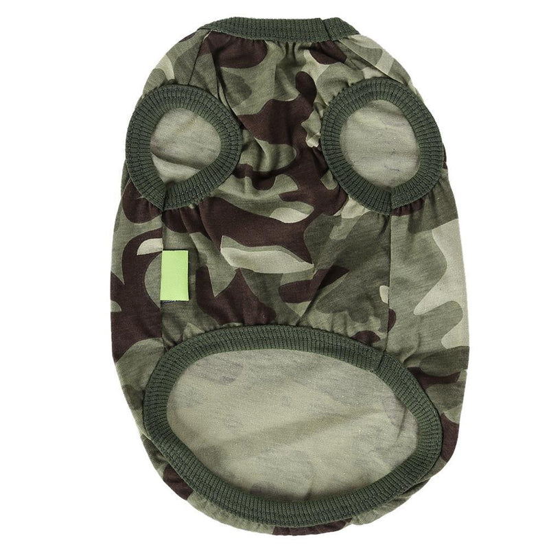 Camouflage Pet Shirt Clothes Spring Summer Dog Puppy Vest Outfit(Green/M)