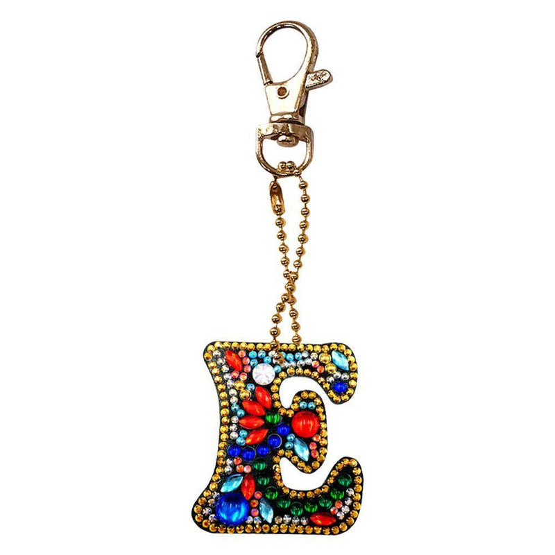 DIY Key Chain Diamond Painting Letters Women Bag Keyring Pendant Gift (E) Newly