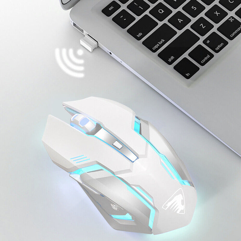 G304 1600dpi Wireless Rechargeable Mouse 2.4G 600Mah Game USB Mouse (White)