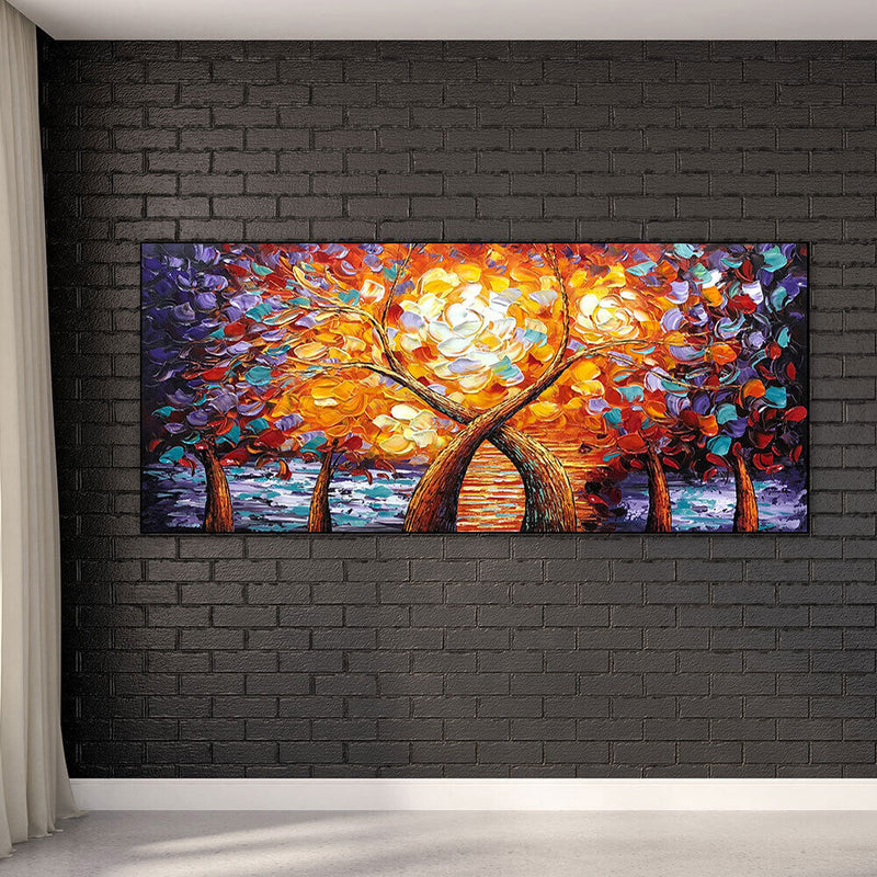 Flower Tree by Lake Oil Paint By Numbers Kits Picture Wall DIY Home Decorat