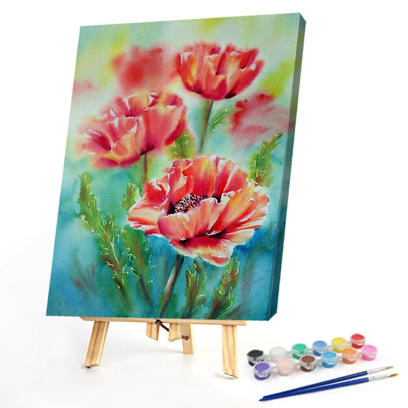 Flower Oil Paint By Numbers Kit DIY Home Decoration Gift Wall Art Picture Cra