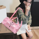 Girls Ballet Dance Bag Barrel Backpack Dance Tote Bags (Pink Long Yarn) Newly