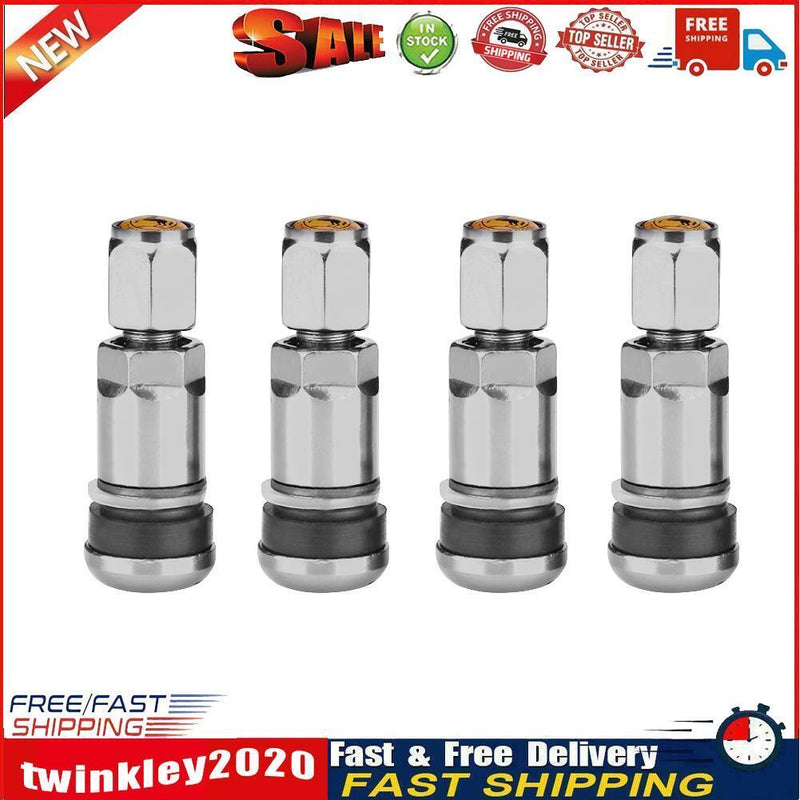 4pcs Car Tubeless Tyre Valve Stems Aluminum Tire Air Valve Stems (Grey) Newly
