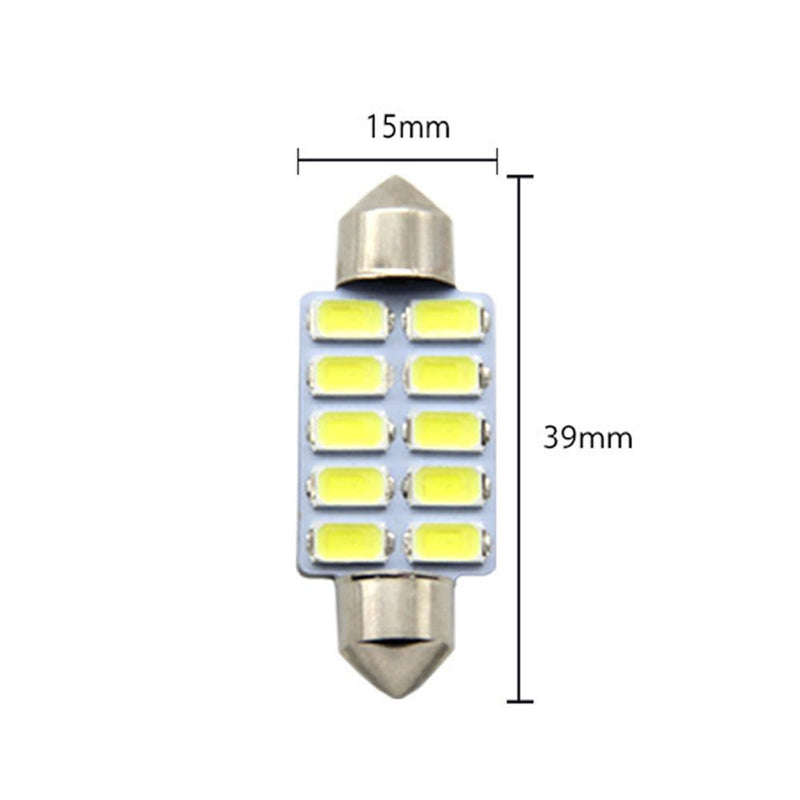 White 5730 10SMD COB Festoon Light Dome Lamp Car LED Reading Bulbs C5W For 4Pcs