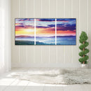 3 Panels Sunrise Oil Paint By Numbers DIY Craft Coloring Drawing Home Decoration