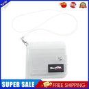 Women PVC Clear Short Purse Mini Glitter Wallet Card Holder Case (White)