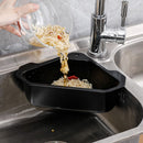 Steel Triangular Sink Strainer Kitchen Fruit Vegetable Drain Rack (Black)
