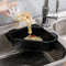 Steel Triangular Sink Strainer Kitchen Fruit Vegetable Drain Rack (Black)