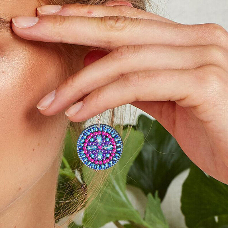 DIY Diamond Painting Mandala Patterns Stud Earrings for Women (RZ005) Newly