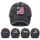 Washed Denim Lets Go Brandon Tr ump Supporters Hat FJB Hat Baseball Cap
