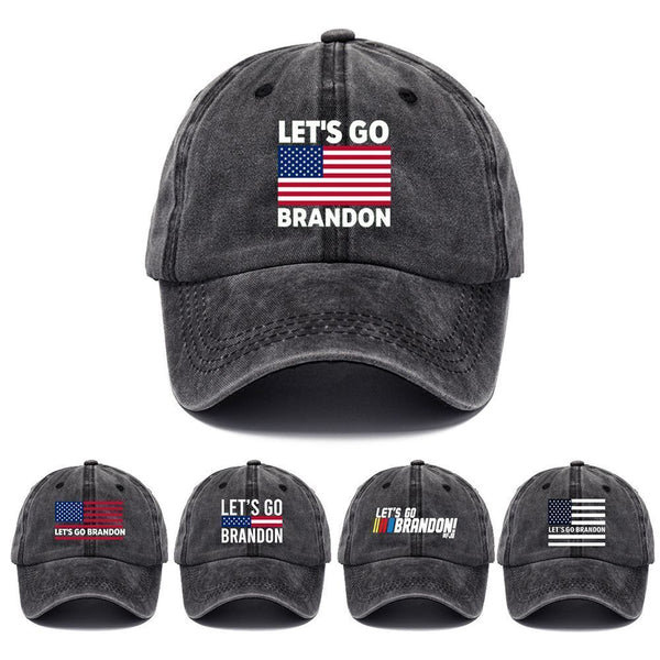 Washed Denim Lets Go Brandon Tr ump Supporters Hat FJB Hat Baseball Cap