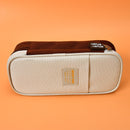Canvas Pencil Case Double Layer Large Capacity Stationery Pen Box (Brown) Newly