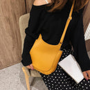 Girls PU Leather Solid Color Shoulder Packs Women Large Chain Crossbody Handbags