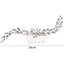 Crown Hair Combs Flower Hair Pin Bridal Hair Ornaments Leaf Crystal Tiara