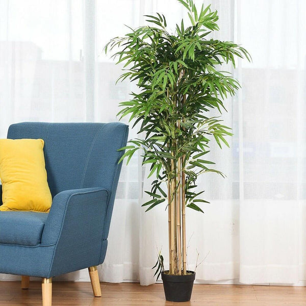 Artificial Tree Leaf Branch Green Plants Indoor Outdoor Decor H4Y4