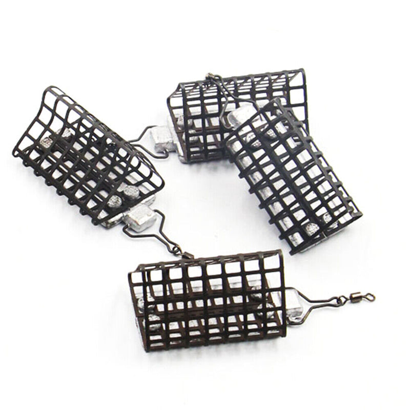 5pcs Triangle Fishing Feeder Sinker Fishing Bait Basketball Cage Fishing Lure Tackle