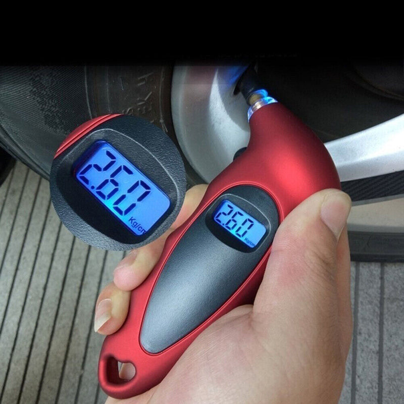 HB-110 Digital Tire Tyre Pressure Gauge 0-150 PSI for Car Motorcycle (Red) Newly