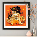 Halloween Cat 5D DIY Full Round Diamond Painting Handmade Mosaic Decor Pictures