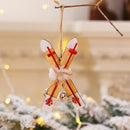 Wooden Sleigh Christmas Tree Hanging Ornaments Shop Window Pendant Xmas Decor