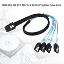 Cabledeconn G0101 MINI SAS Cable 36P SFF 8087 to 4 SATA 7P 12Gbps Splitter Cord