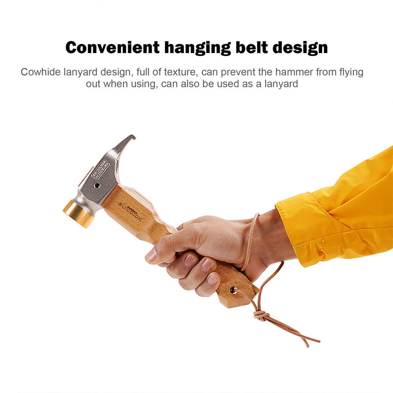 Camping Hammer Tent Mallet Stake Puller Hammer with Strap (Steel + Copper) Newly