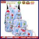 3pcs/Set Cute Women Men Food Print Canvas Backpack Shoulder Bags Clutch (K)