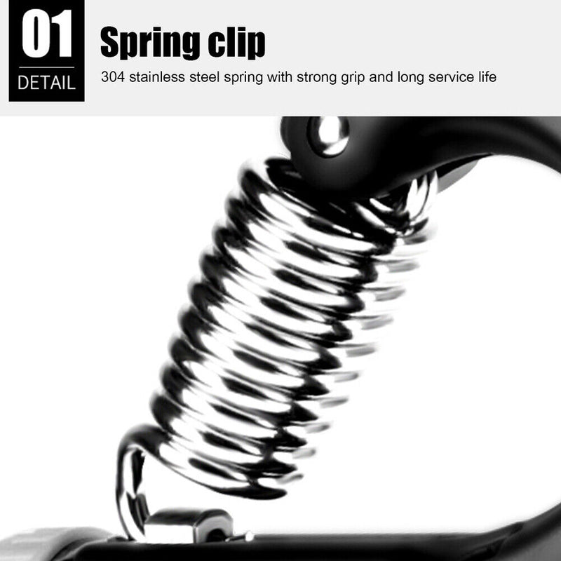 R-Shape Spring Hand Gripper Fitness Countable Hand Strength Grip (Black) Newly