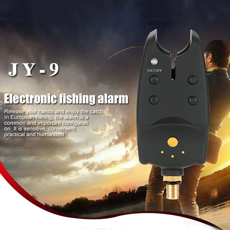 Fishing Rod Tip Alert LED Fish Bite Alarm Sound Bell Carp Sea Fishing Tackle