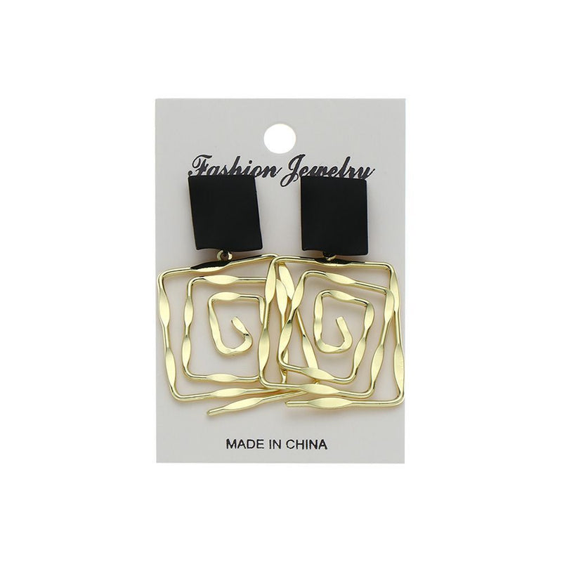 Women Girls Geometric Spiral Earrings Metal Maze Hanging Earrings Dangle Drop