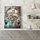 5D DIY Full Drill Diamond Painting Wolf and Dream Catcher Cross Stitch Kit