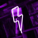 Flash Shaped Neon Lights USB Battery Operated Hanging Night Lamp (Purple) Newly