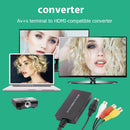 RCA / AV S-Video to HDMI-compatible Converter Audio Video Adapter Black