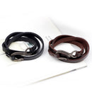 Men Women Wrap Braided Wristband Cuff Punk Leather Bracelet Bangle (Brown) Newly