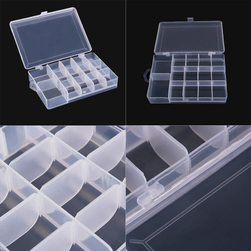 20.5cm * 14cm * 4cm Carp Fishing Lure Storage Box Box 14x Transparent