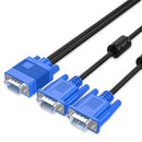 HD 1 Male to 2 Male 1080P Y Adapter Video Cord Dual Monitor VGA Splitter Cable