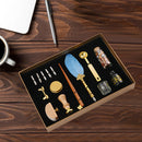 Feather Dip Pen Fountain Retro Fire Lacquer Seal Set Calligraphy Stationery Gift