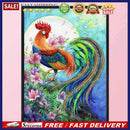 Floriferous Cocks Full Cross Stitch 11CT Cotton Thread DIY Printed Embroidery