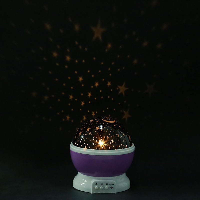 Rotating Projector Starry Night Lamp Projection LED Lights Xmas Gift(Purple