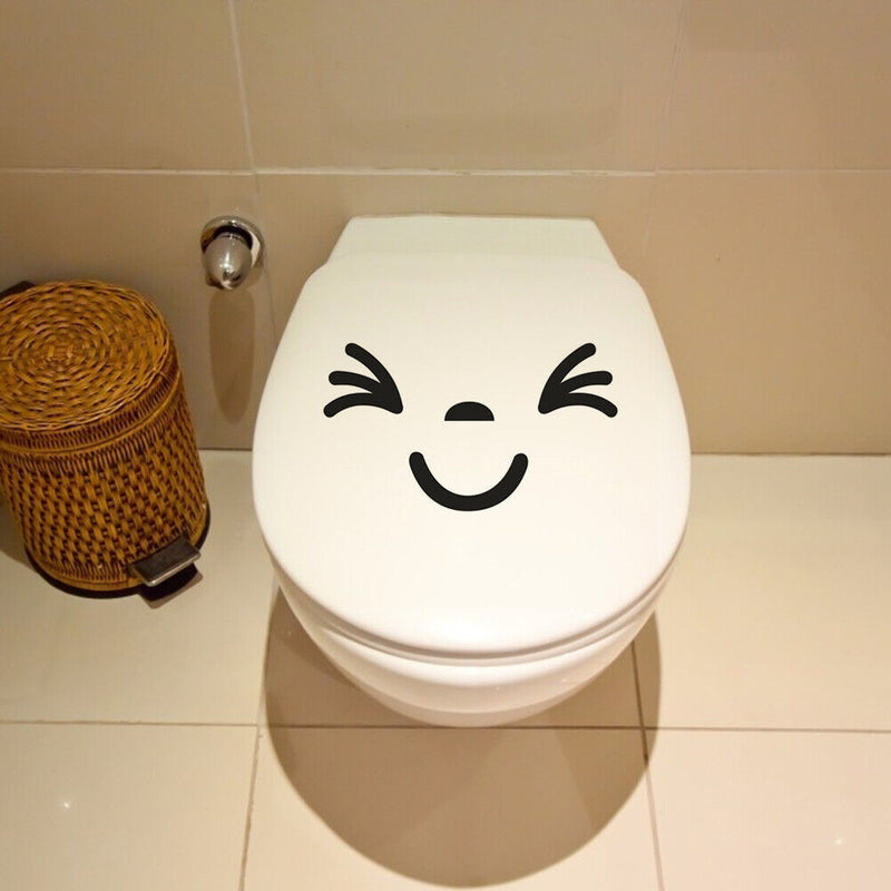 Bathroom Toilet Funny Smile Wall Stickers Washroom Wall Decals House Decor